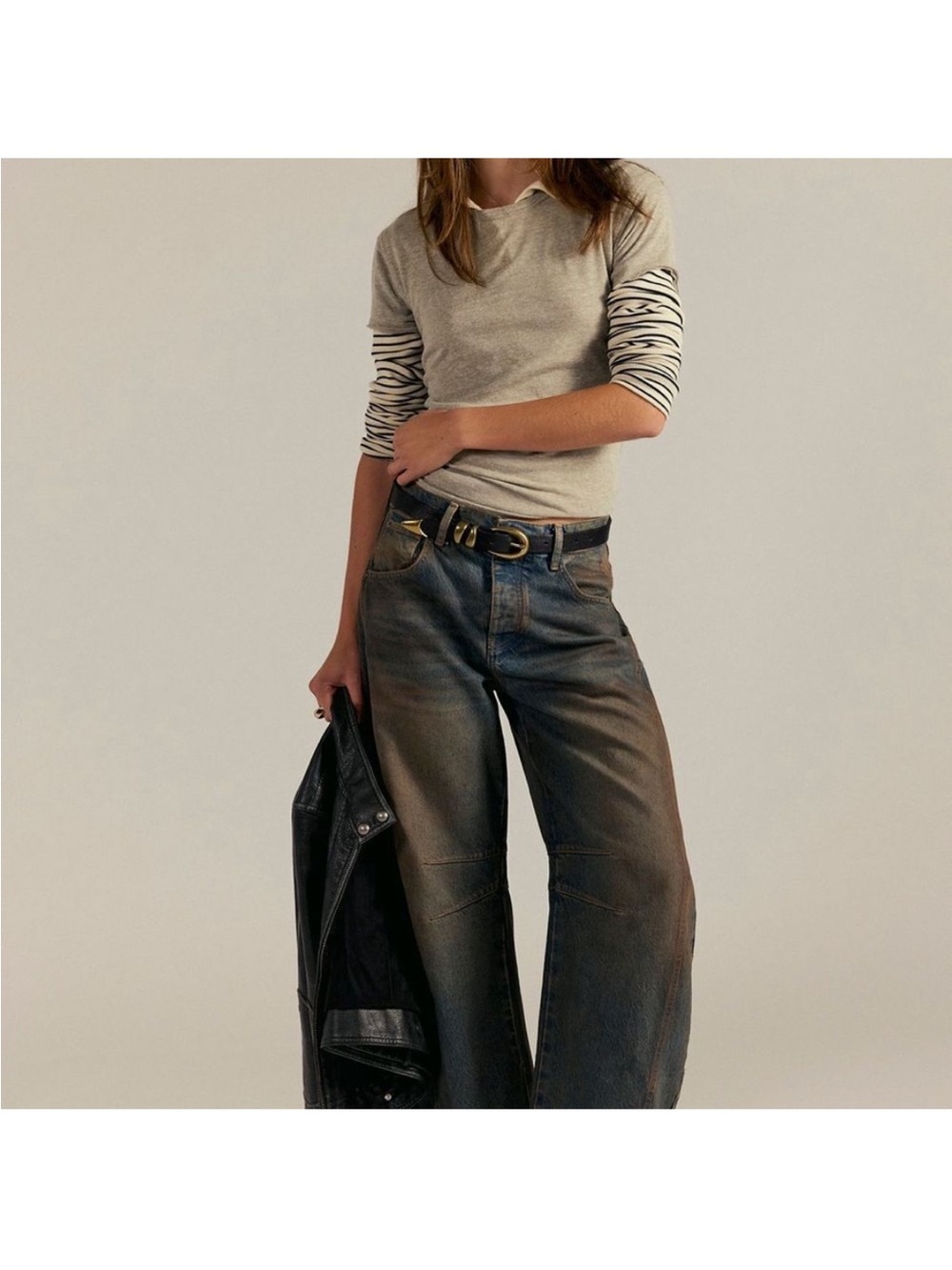 We The Free, Good Luck Mid Rise Barrel Jeans - Lost in the desert